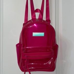 Glossy pink mini backpack